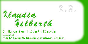 klaudia hilberth business card